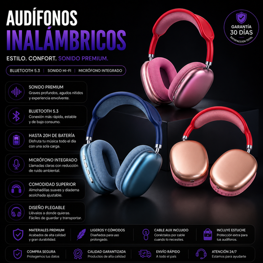 Auriculares Diadema P9 Pro Max
