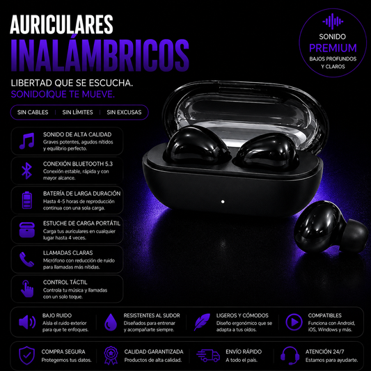 Auriculares Inalambricos Deportivos Bluetooth