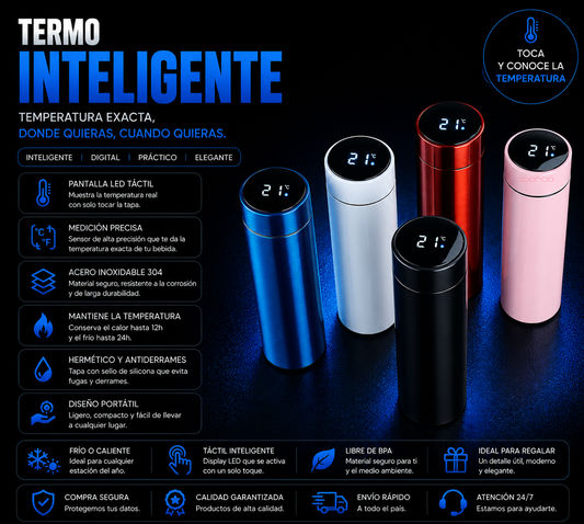 Termo Inteligente de Acero Inoxidable