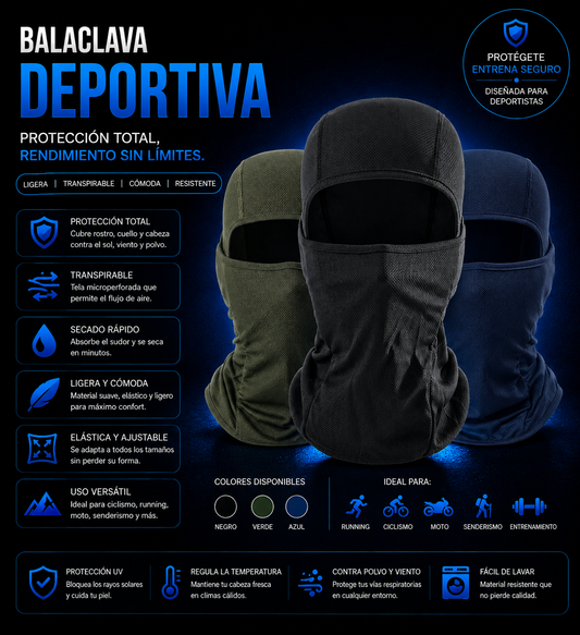 Balaclava Pasamontana Mascara Deporte